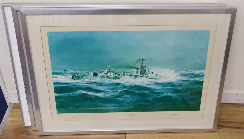 Robert Taylor (1945-1997), a group of assorted limited edition prints including two signed by Lord Mount Batten of Burma, HMS Cavalier